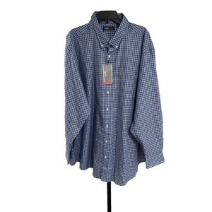 Travel Smart mens shirt button down white blue BIG TALL 3XB BRAND NEW $69.50 A2